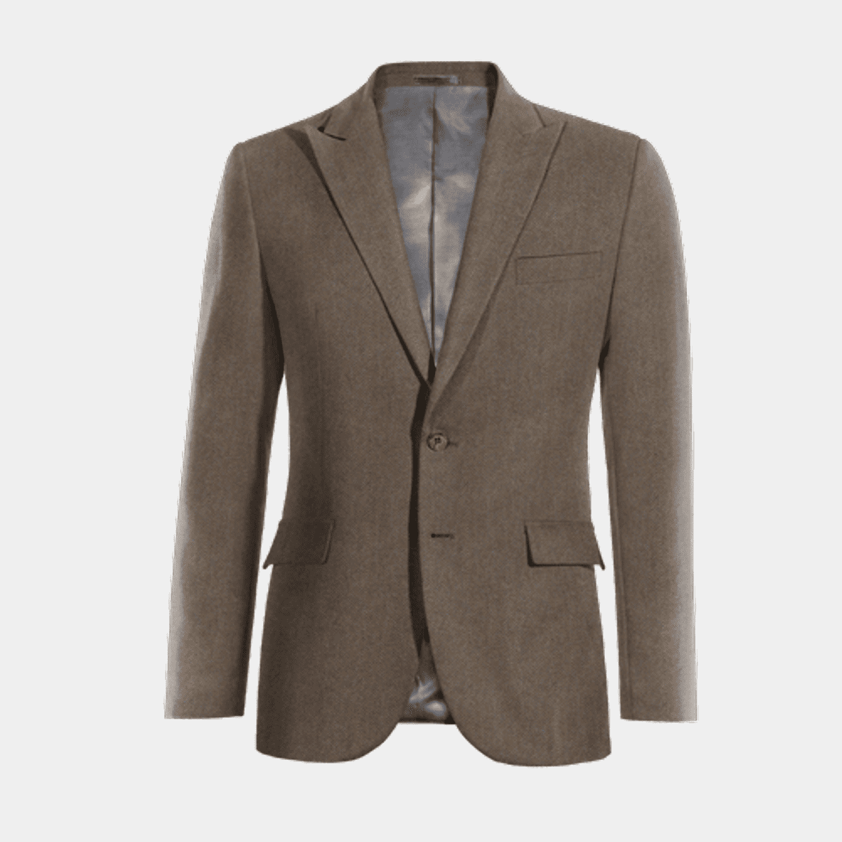 Braunes Herringbone Tweed Spitz Revers Sakko Hockerty