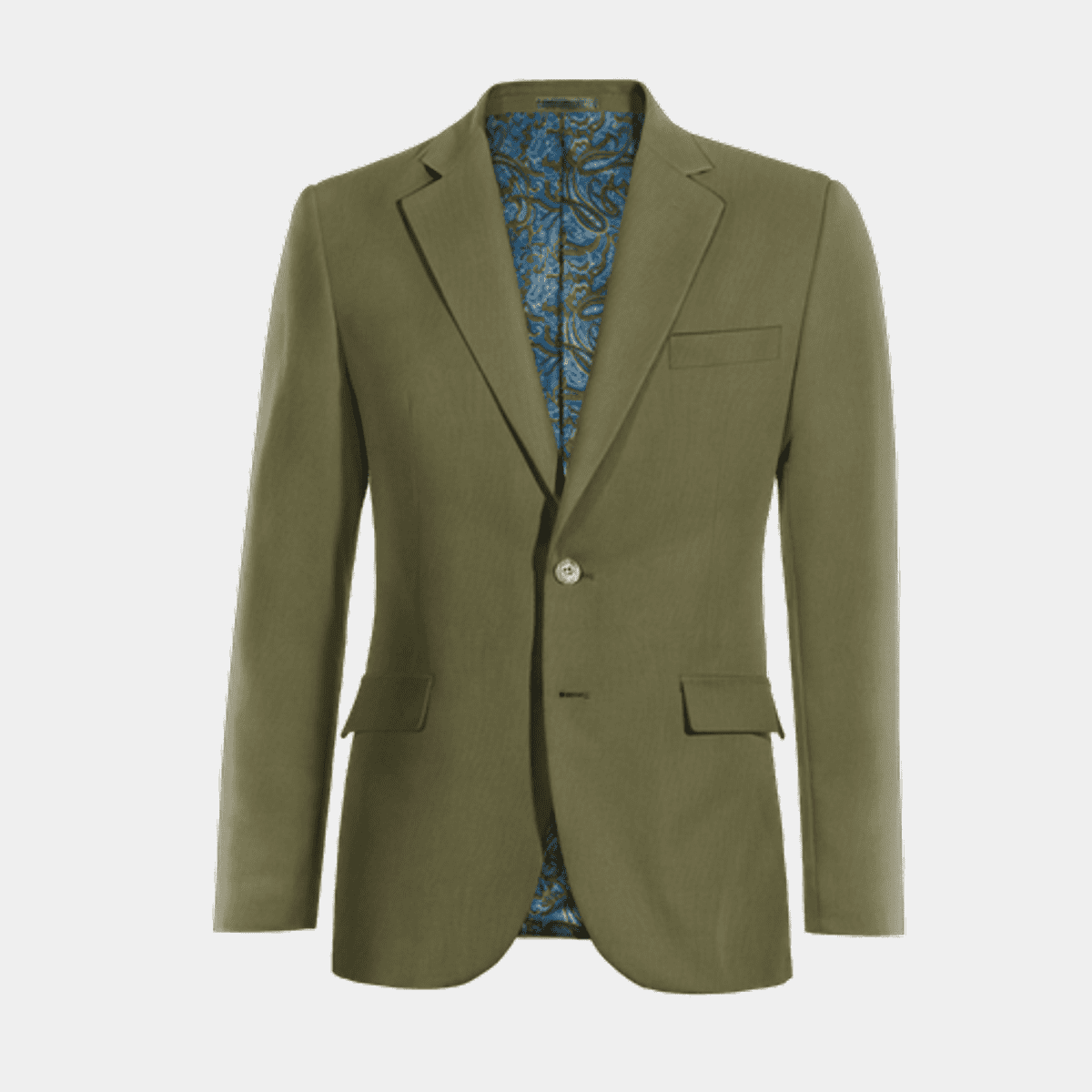 Sage Green Linen Wide Lapel Suit Jacket