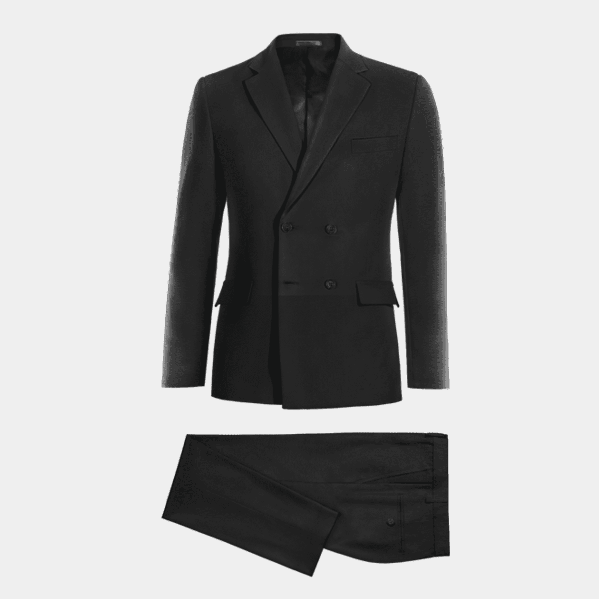 Costume Loro Piana Crois E Noir En Pure Laine Stretch