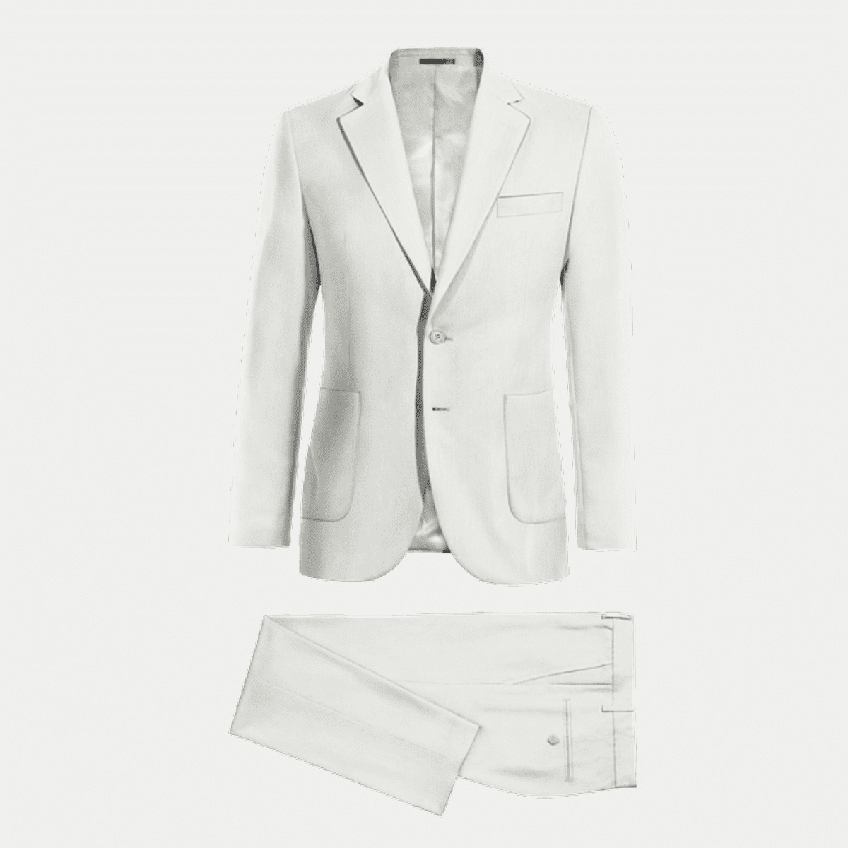 Ivory Linen Wide Lapel Suit