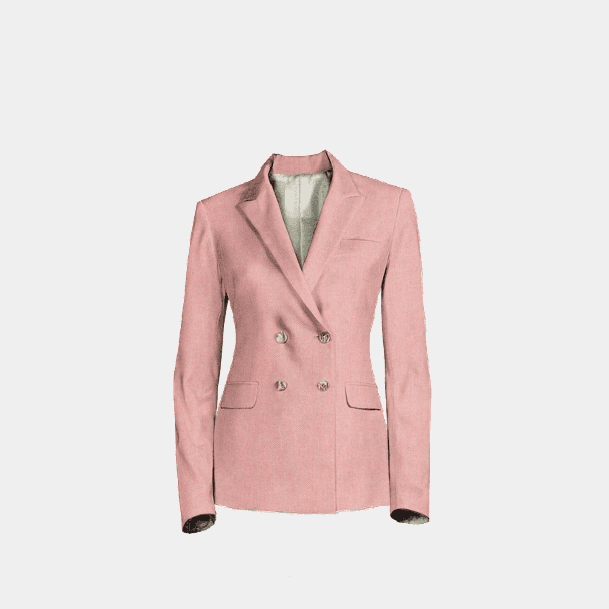 Light Pink Tweed Double Breasted Jacket Sumissura