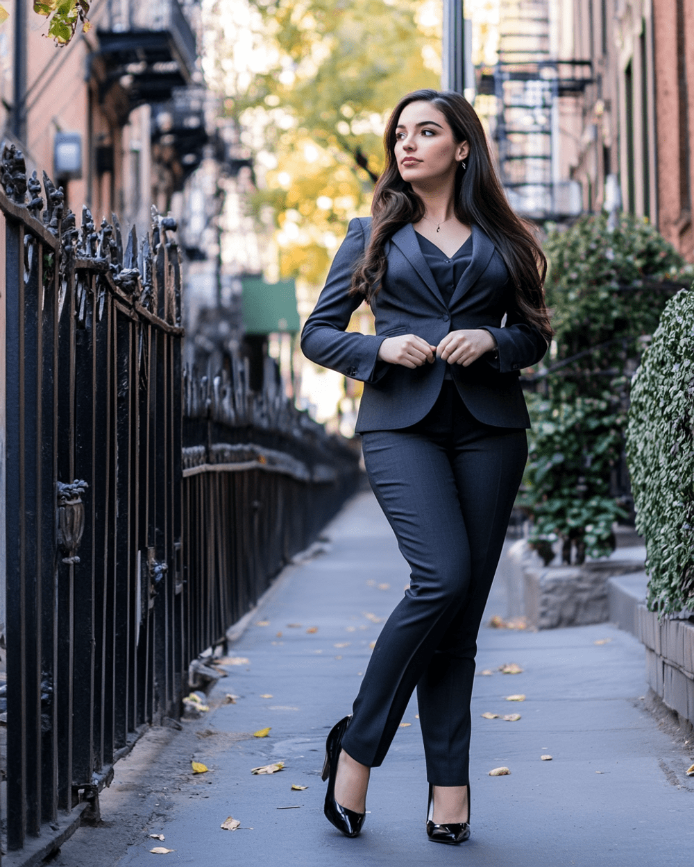 Black Suit With Black Silk Blouse Sumissura