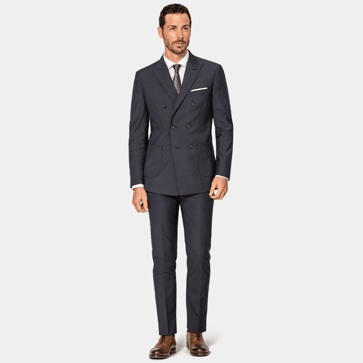 Traje Cruzado para Hombre, Traje de Doble Botonadura Hockerty