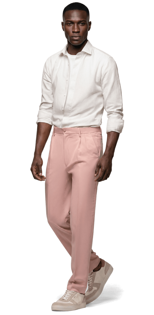 pink dress pants men Concitor Men's Blush Dusty Rose Trousers Flat Front 38 x 32 at Amazon Men's Clothing store late sets Pink pants for Men |