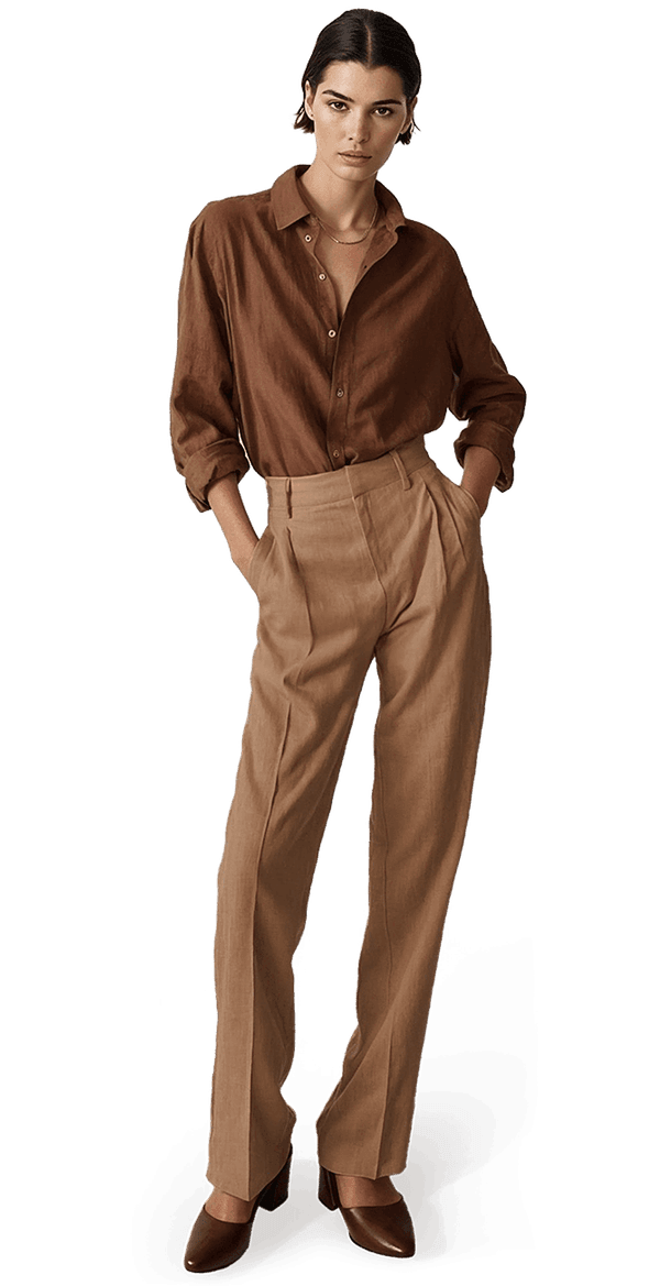ladies brown dress slacks Women's Pants Featuring a regular rise