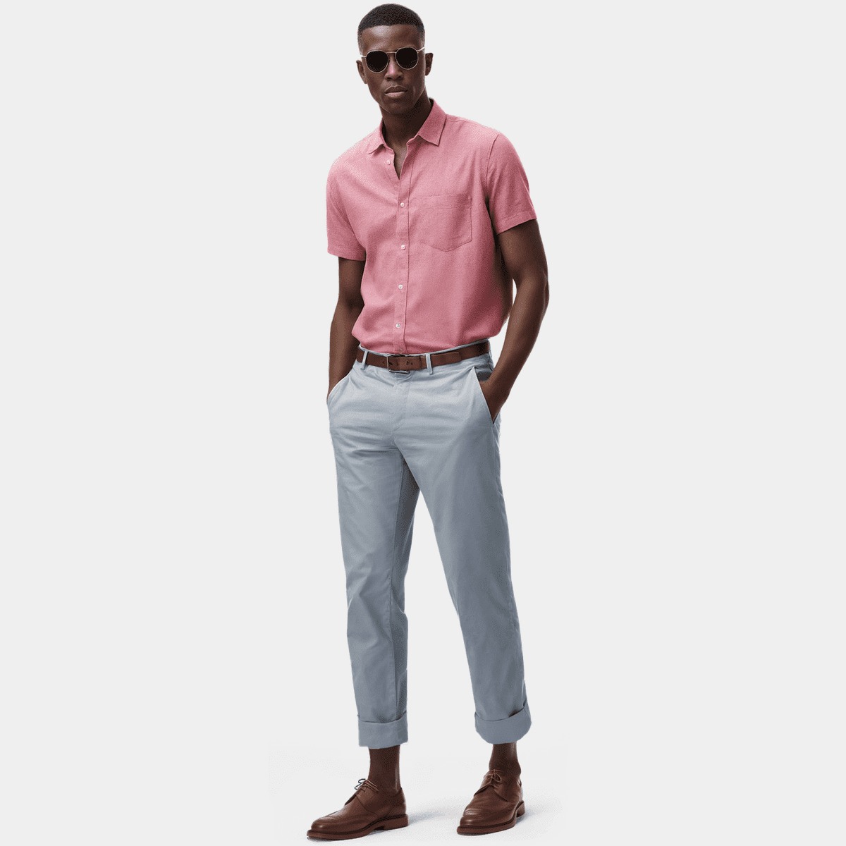 Light Gray rolled up Chino pants