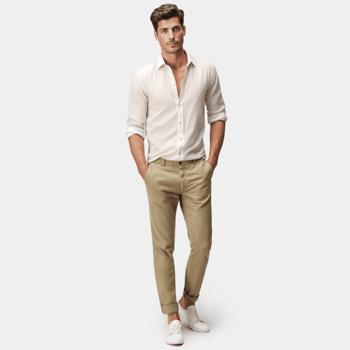 Pantalon chino slim reliefé