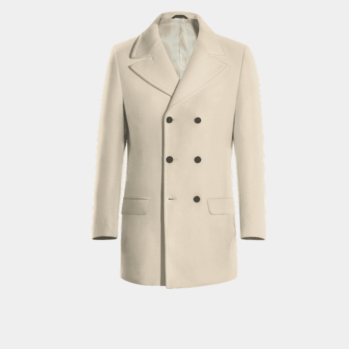 Beige peacoat men best sale