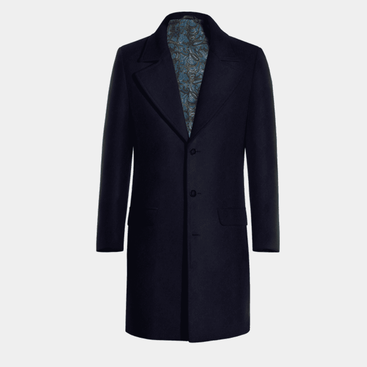 Abrigo hombre largo azul 235€ Hockerty