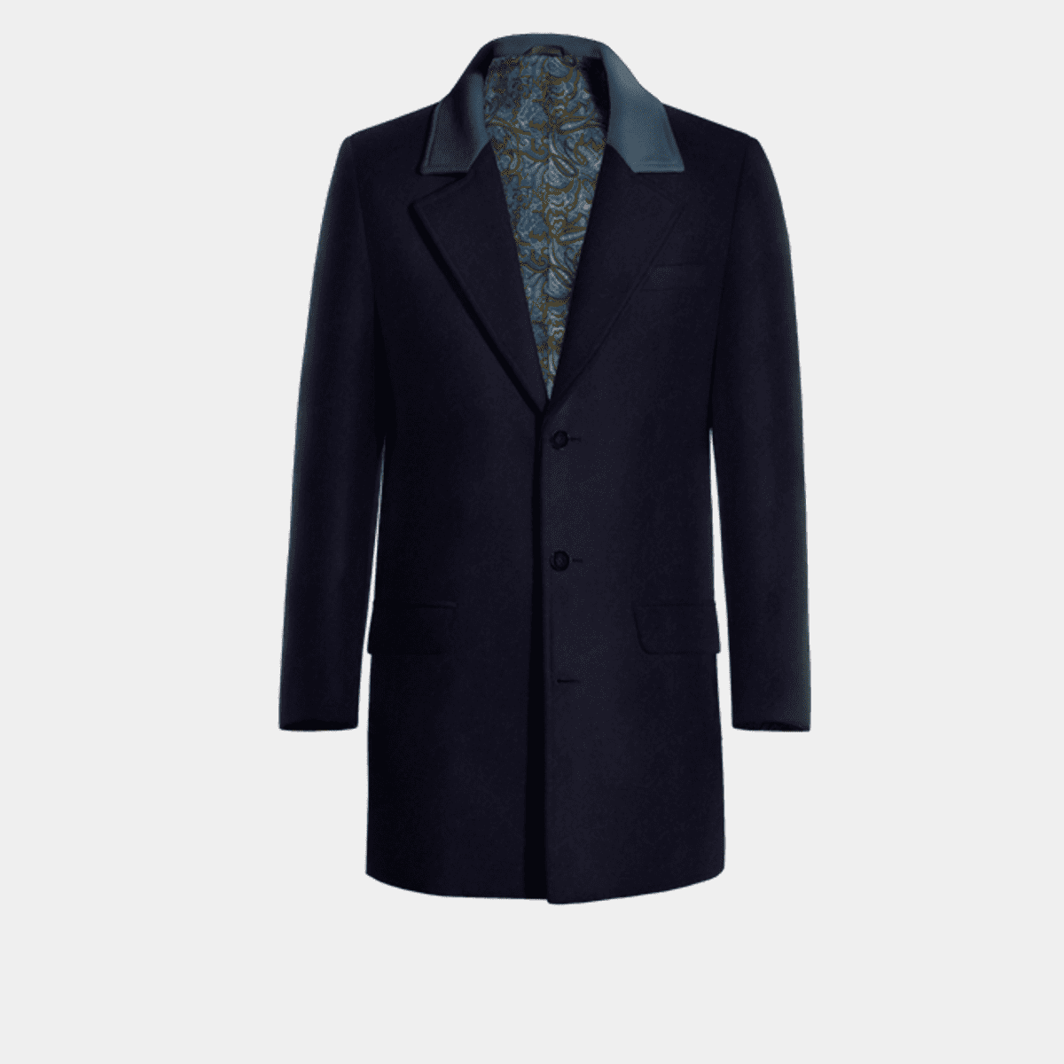 Blue Coat with contrasted Collar