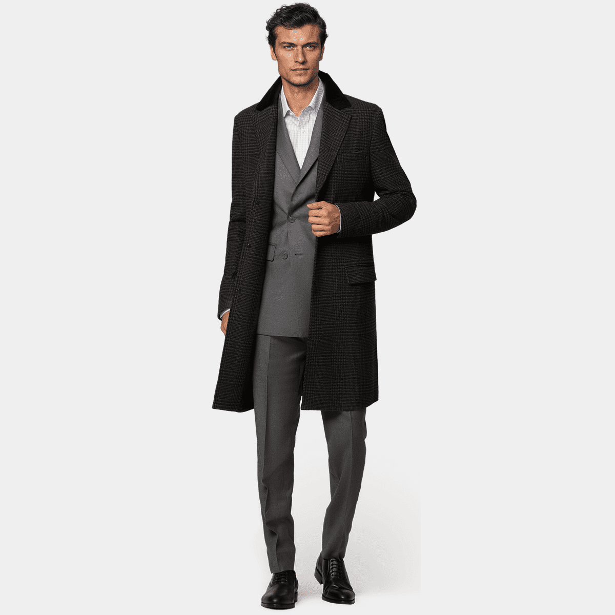 Veste D’exposition Ariat Pro – Gris à Carreaux, Taille Small 10R, Avec Passepoil Contrasté
