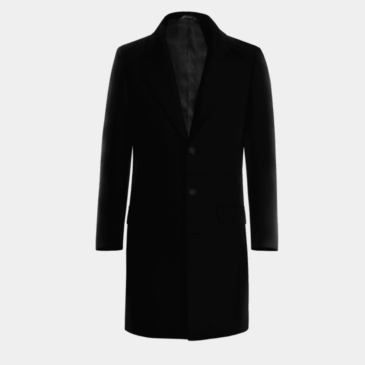 Wool black long Chesterfield Coat