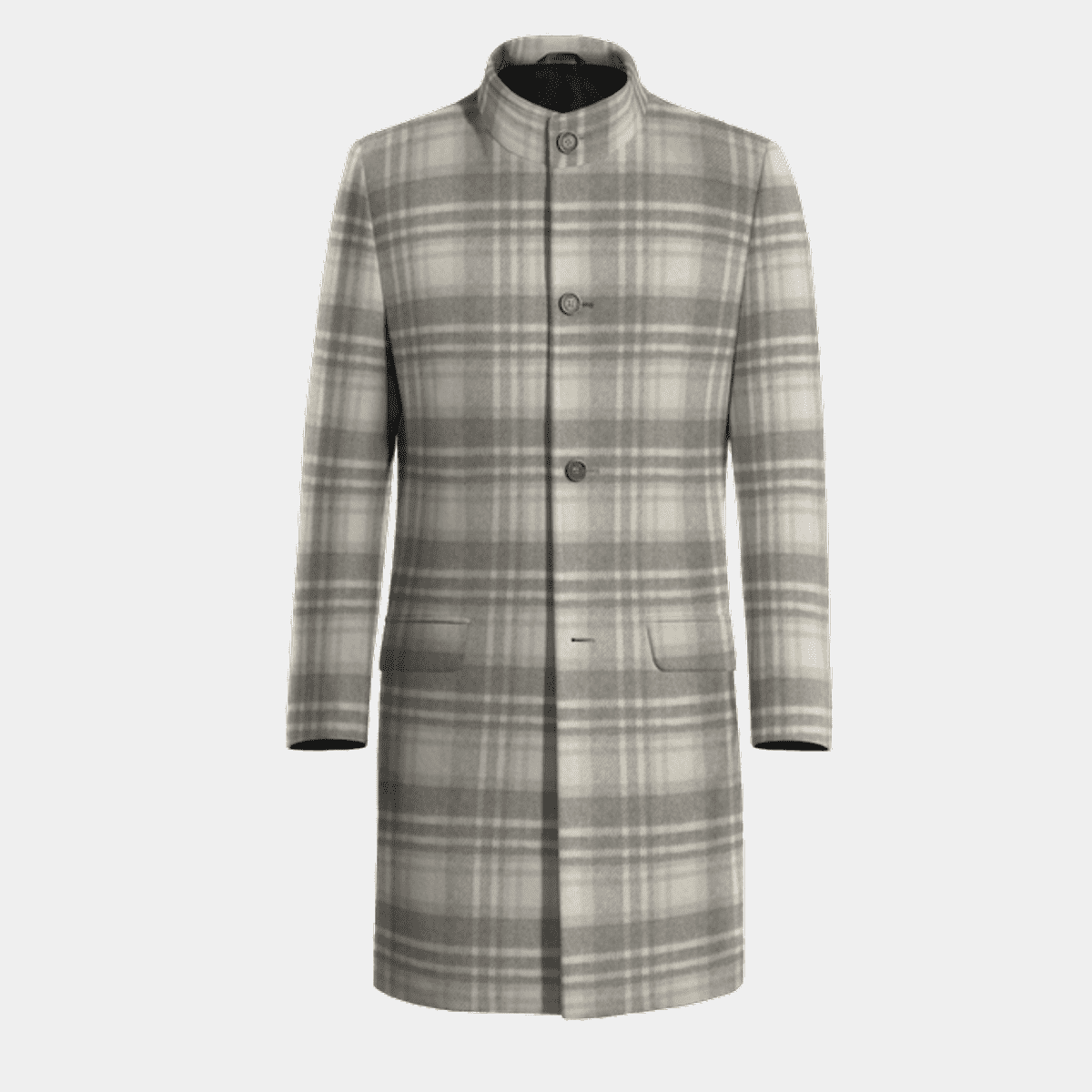 Corinne Checked Coat Beige Checked