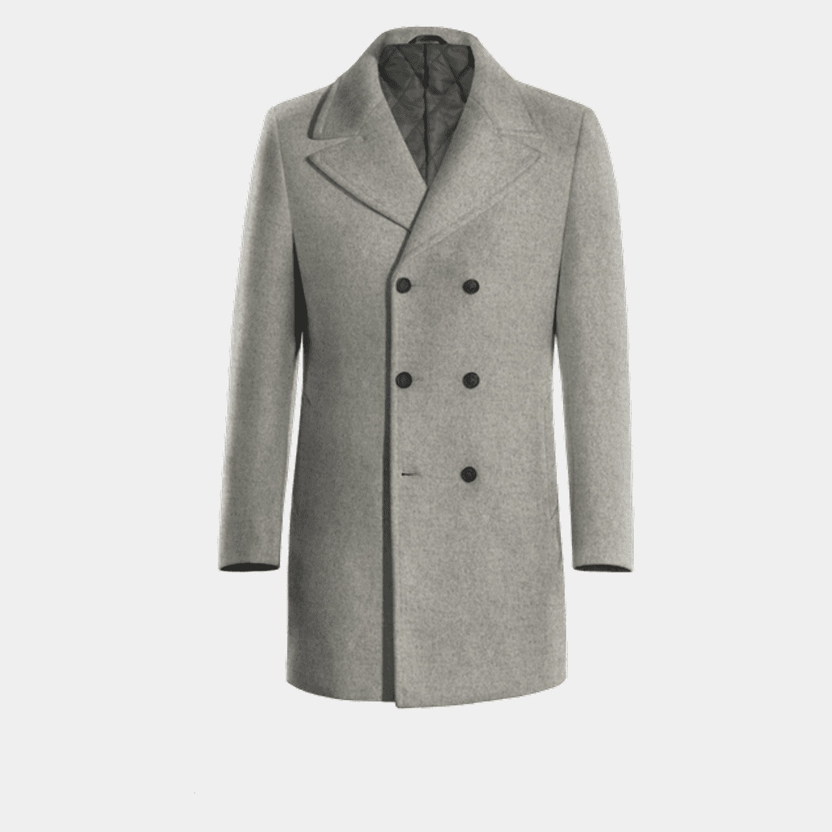 Light Grey Double-Breasted Coat