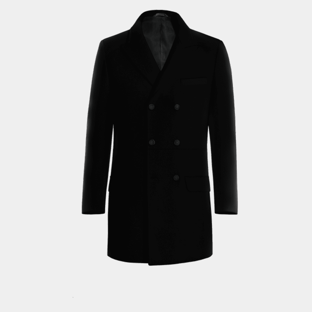 black-short-peak-lapel-double-breasted-coat