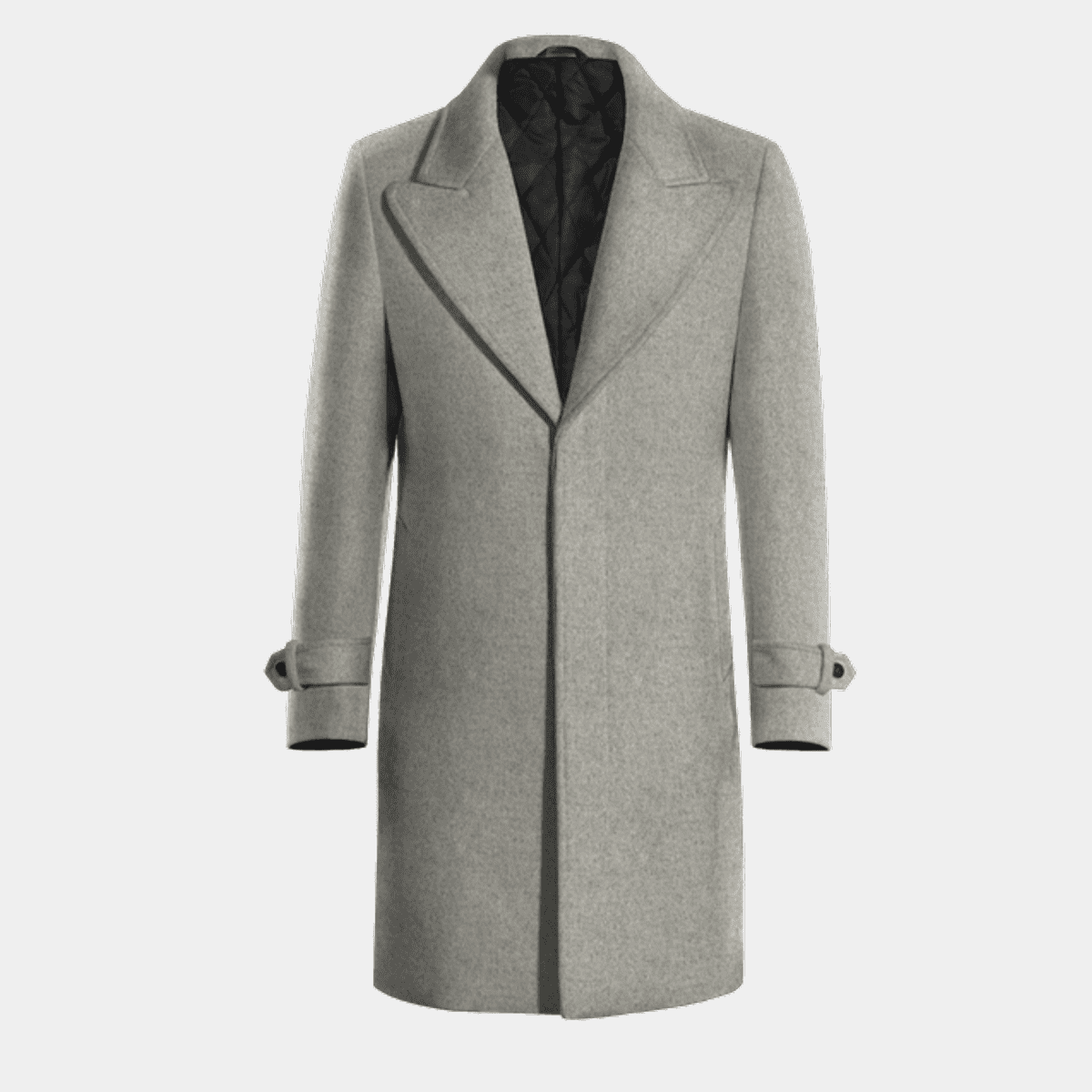 Overlay Yokes Long Coat w/ Sash