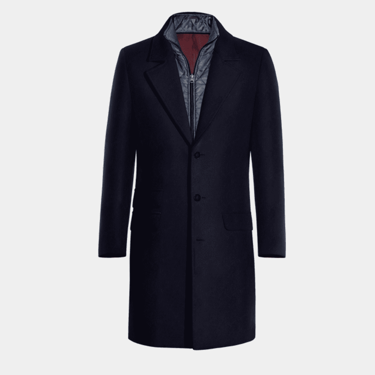 18666 Padded Hooded Coat - Navy Blue