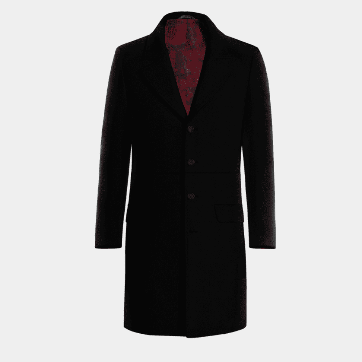 Black Long Chesterfield Coat