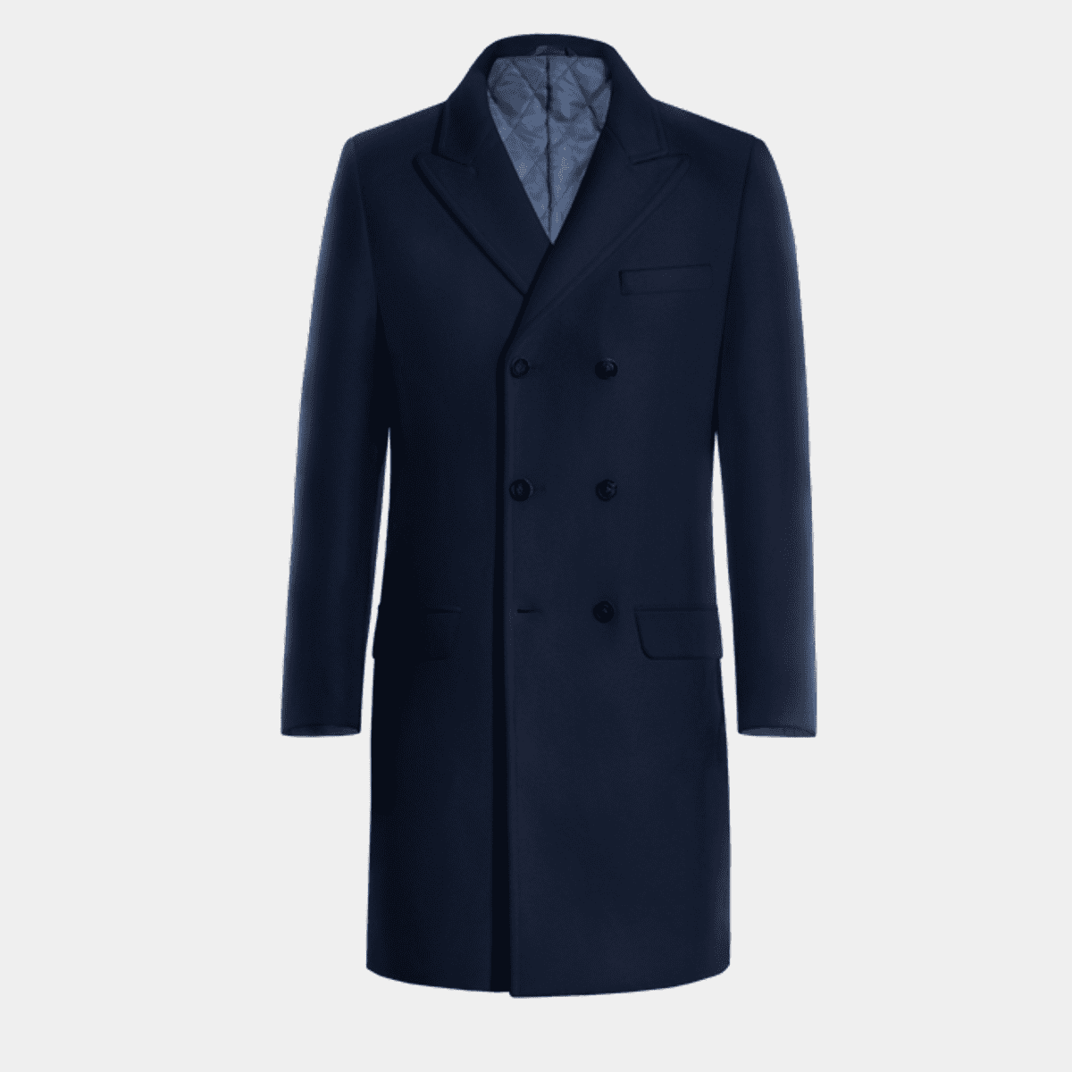 Navy blue double sale breasted coat