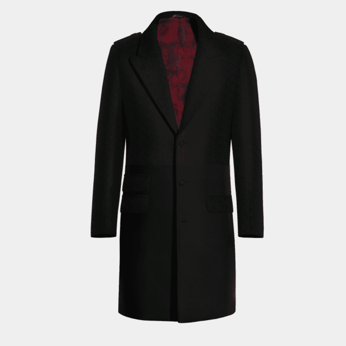 Mens black sale crombie coat