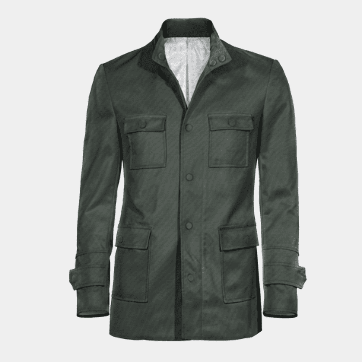 Dark Gray Field jacket with hidden hood