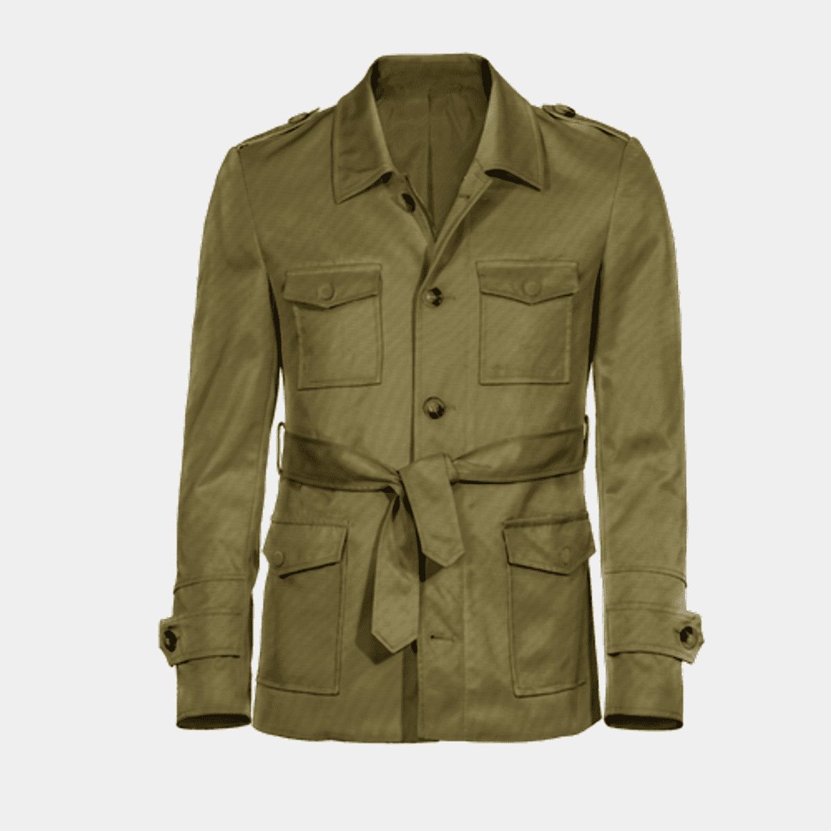 16508 Khaki Short Sleeve Belt Detail Jacket