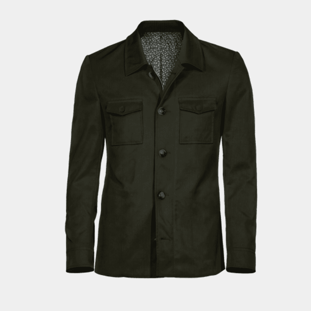 Ash Stretch Cotton Jumbo Cord Jacket Pine Green