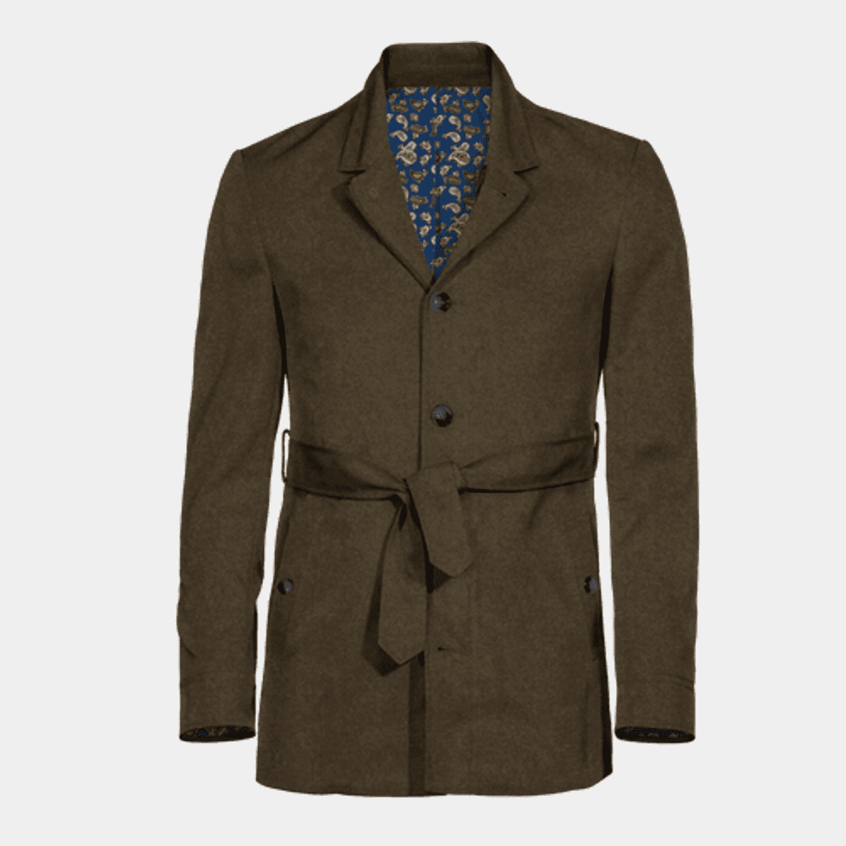 Buttoned and Belted Foal Down Jacket main image 0