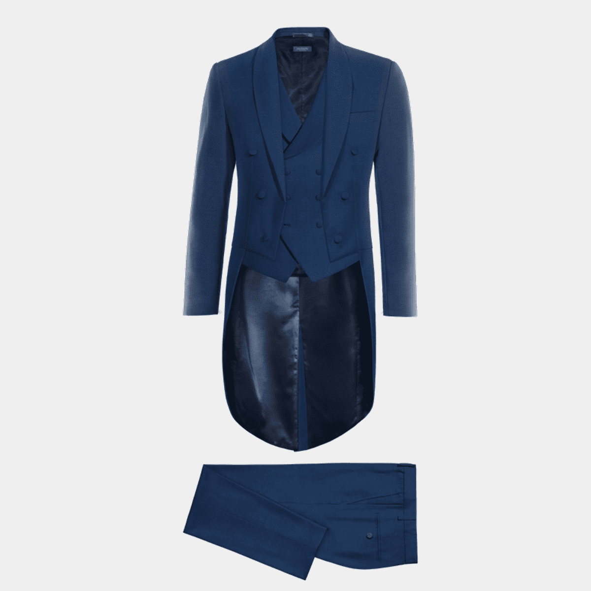 Blue shawl lapel suit with tails with blue shawl lapel double breasted ...