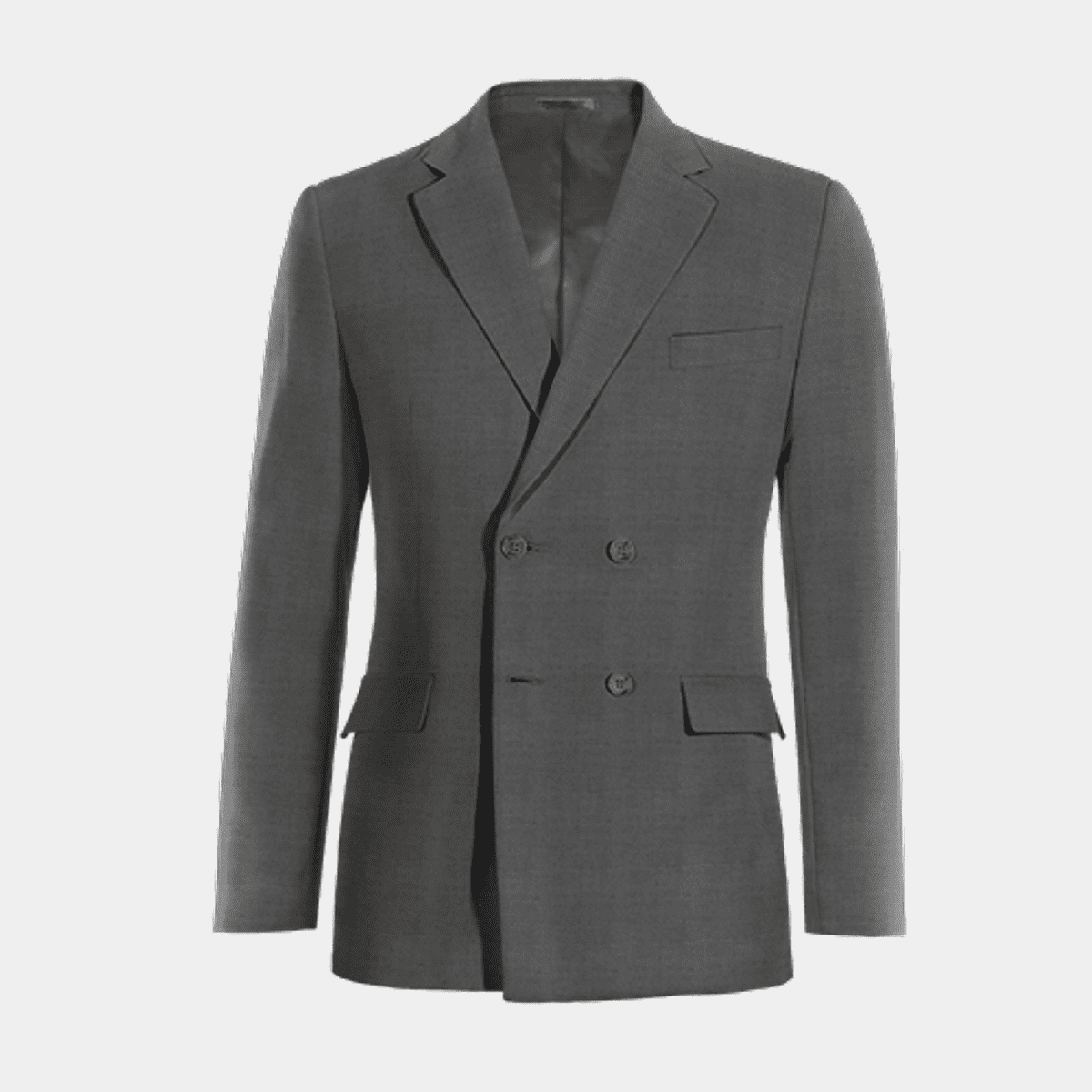 Iron Gray Super 100s Pure Wool Double-breasted Jacket