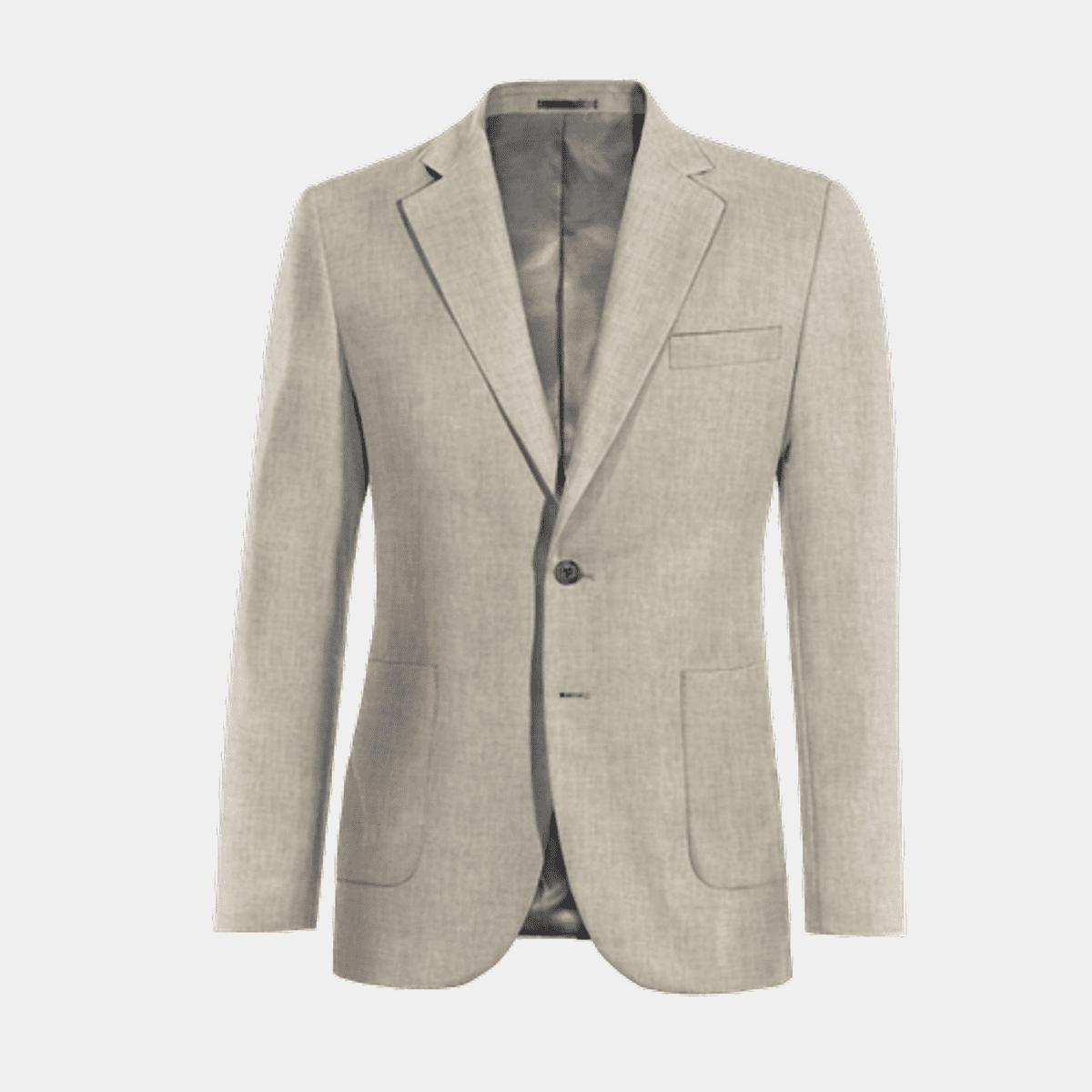 Lenina ♥ DYLI herringbone linen jacket /追跡付 Oyster gray herringbone linen wide lapel Blazer with patched