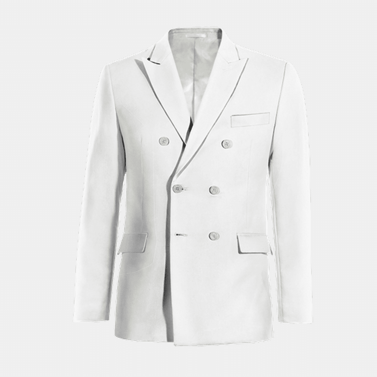 Two T's Linen Mix Blazer with Contrast Trim - Natural/White
