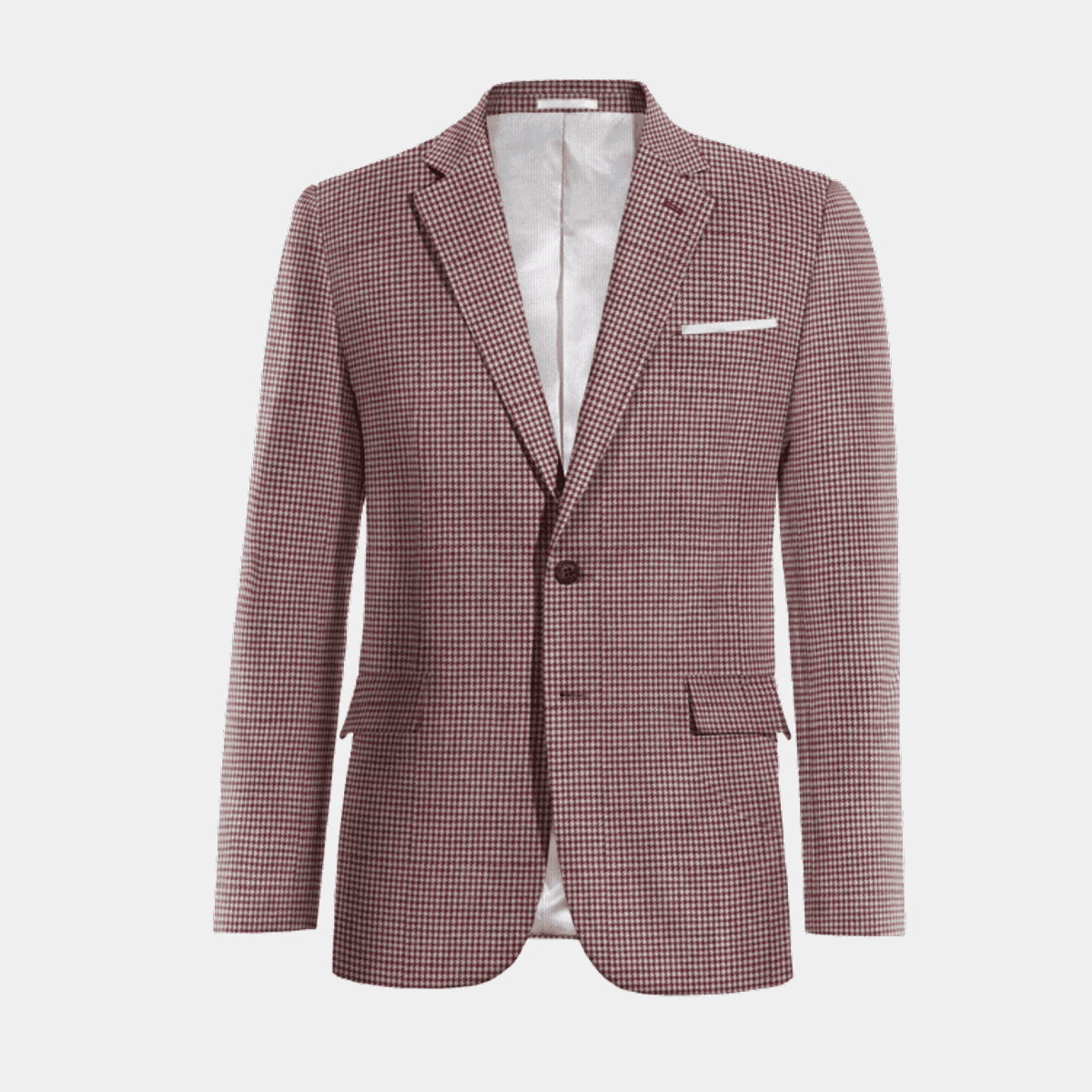 Red Tweed Suit Jacket with pocket square 222 Hockerty
