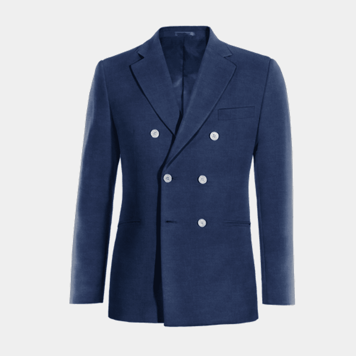 Navy blue linen double breasted Blazer