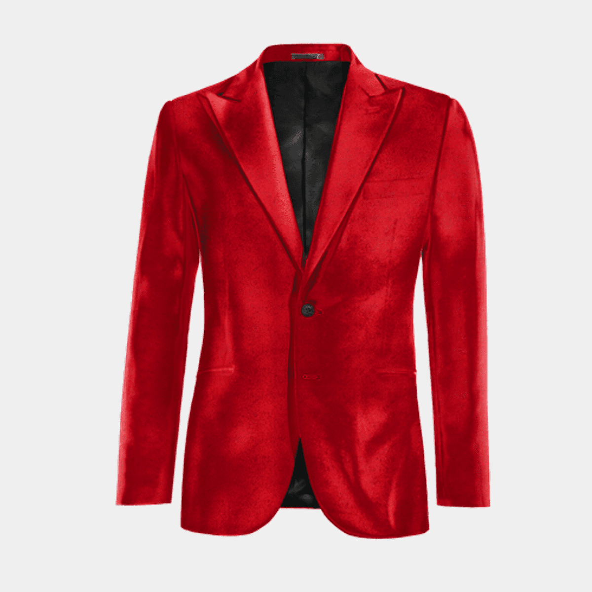 Veste rouge en velours revers en pointe essentiel