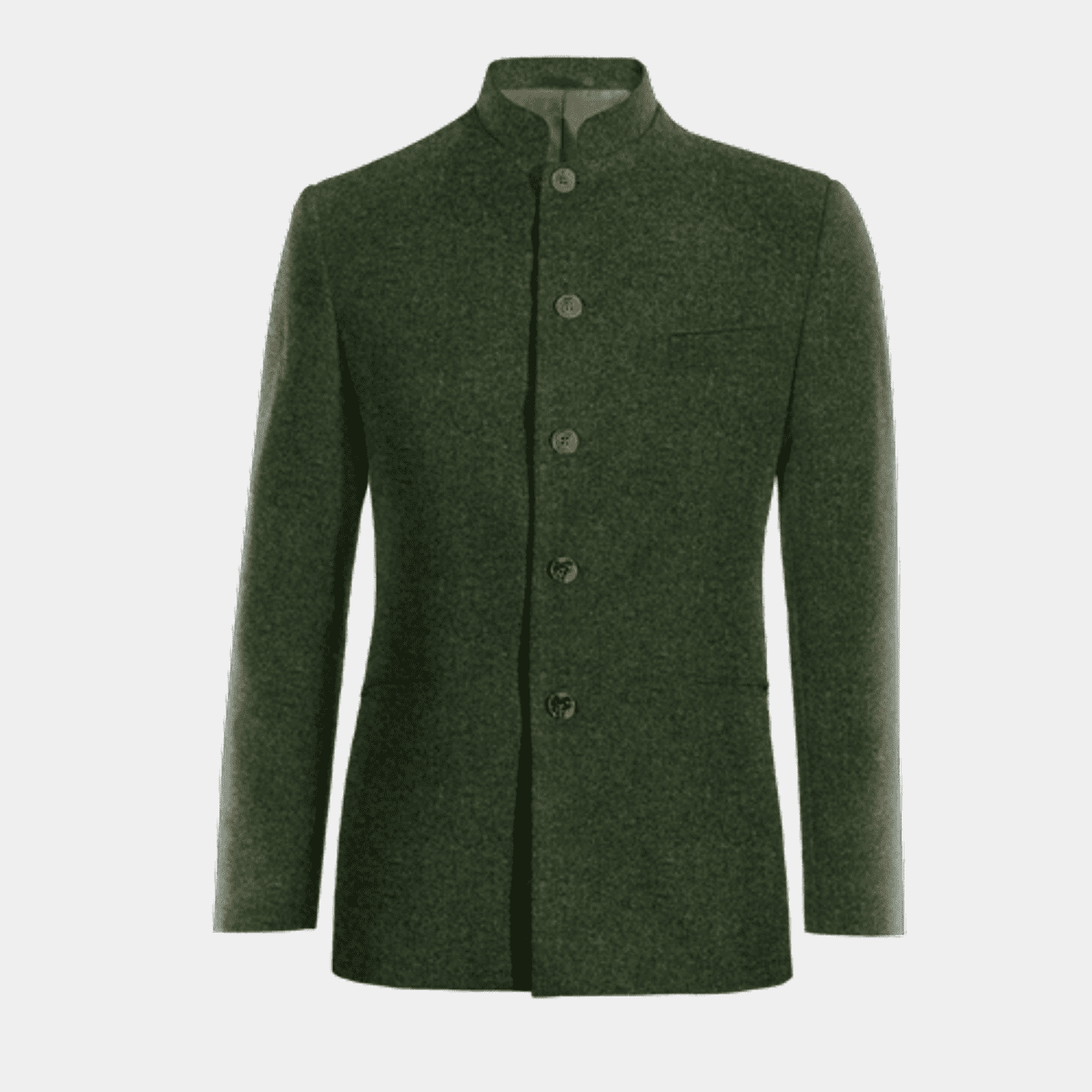 Green Tweed chinese collar Jacket