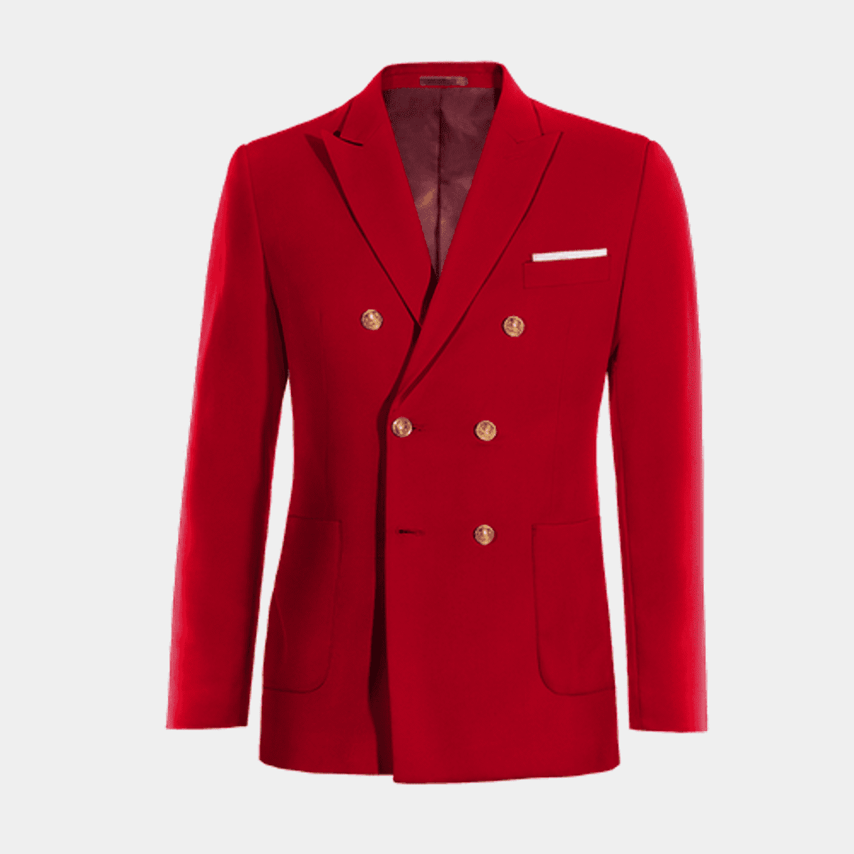 Men's Six Button Double Breasted Peak Lapel Jacket In Burgundy main image 0