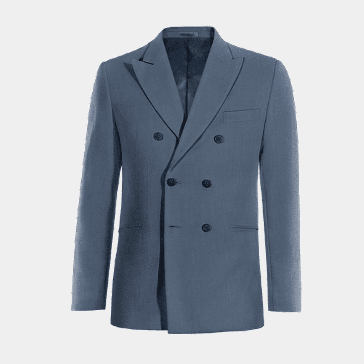 Double Breasted Royal Blue Suit Peak Lapel 2pc