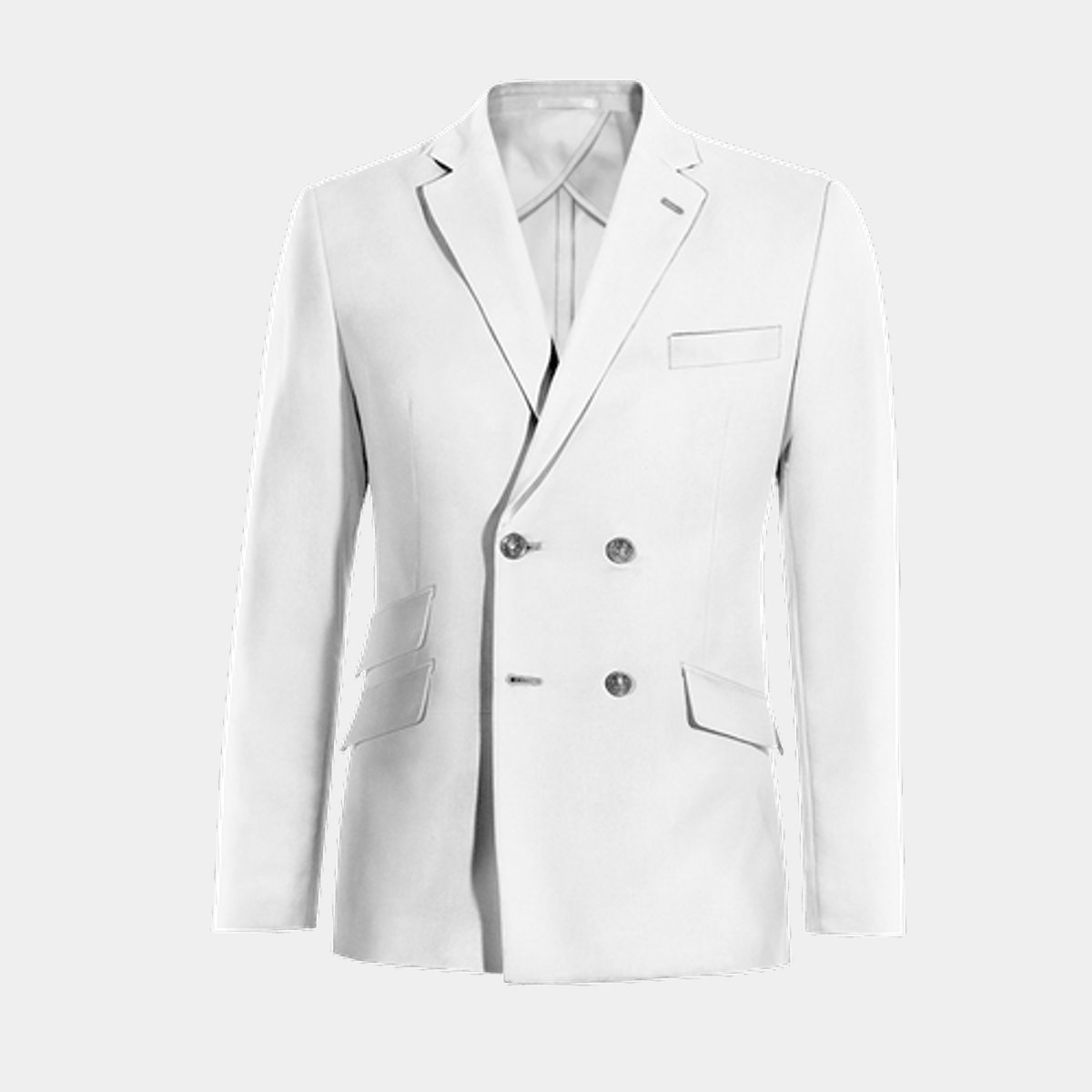Single Breasted Poplin Dacron Suit (White) 2PP main image 0