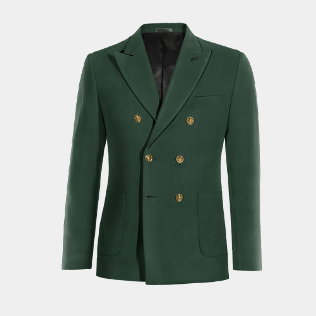 Green double outlet breasted blazer mens