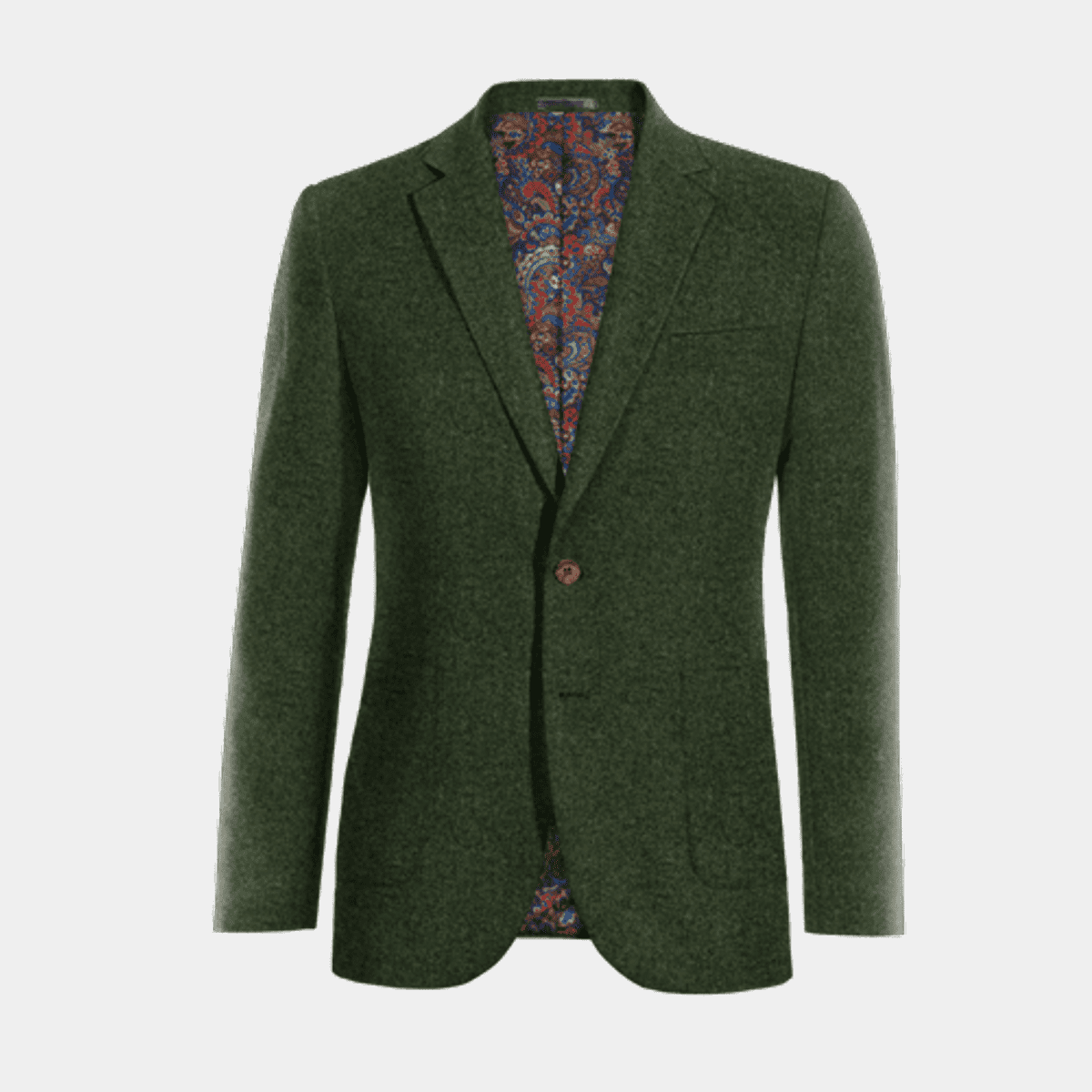 Forest Green Doublet Fancy Blazer Wool Gold Braid White Piping Zip Closure