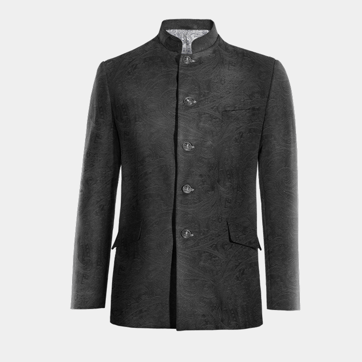 Black mandarin collar Suit Jacket with brass buttons £161 | Hockerty