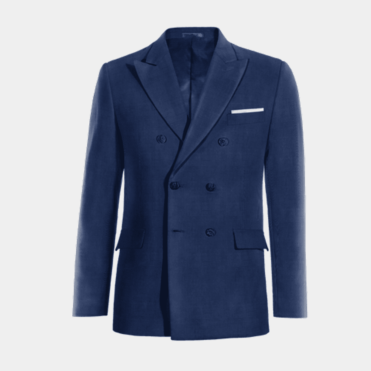 Blauer Damen Anzug aus Polyester-Rayon mit steigendem Revers
