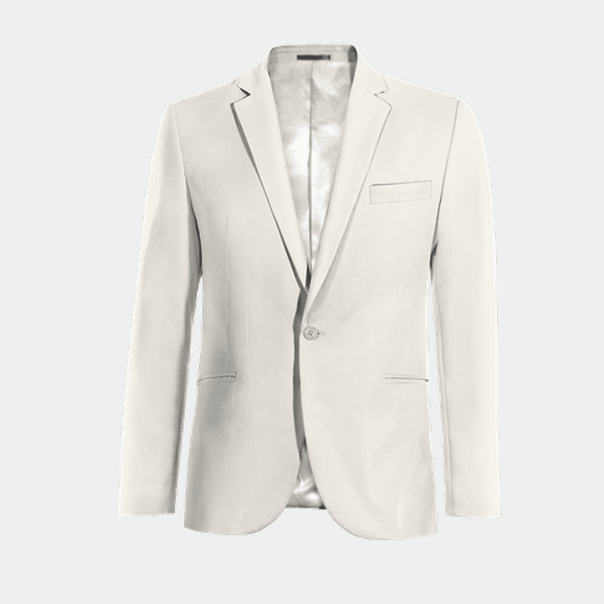 Solid Snap Button Fleece Jacket in Ivory main image 1