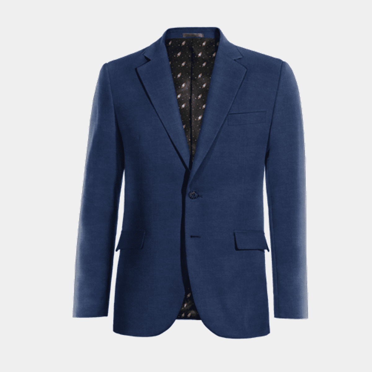 Linen Weave Blazer Ash Blue
