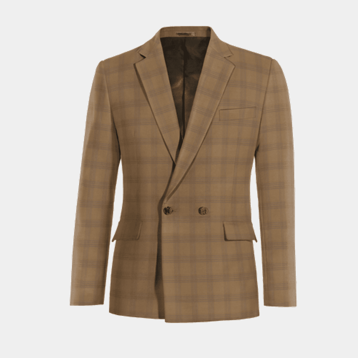 Plaid double clearance breasted blazer