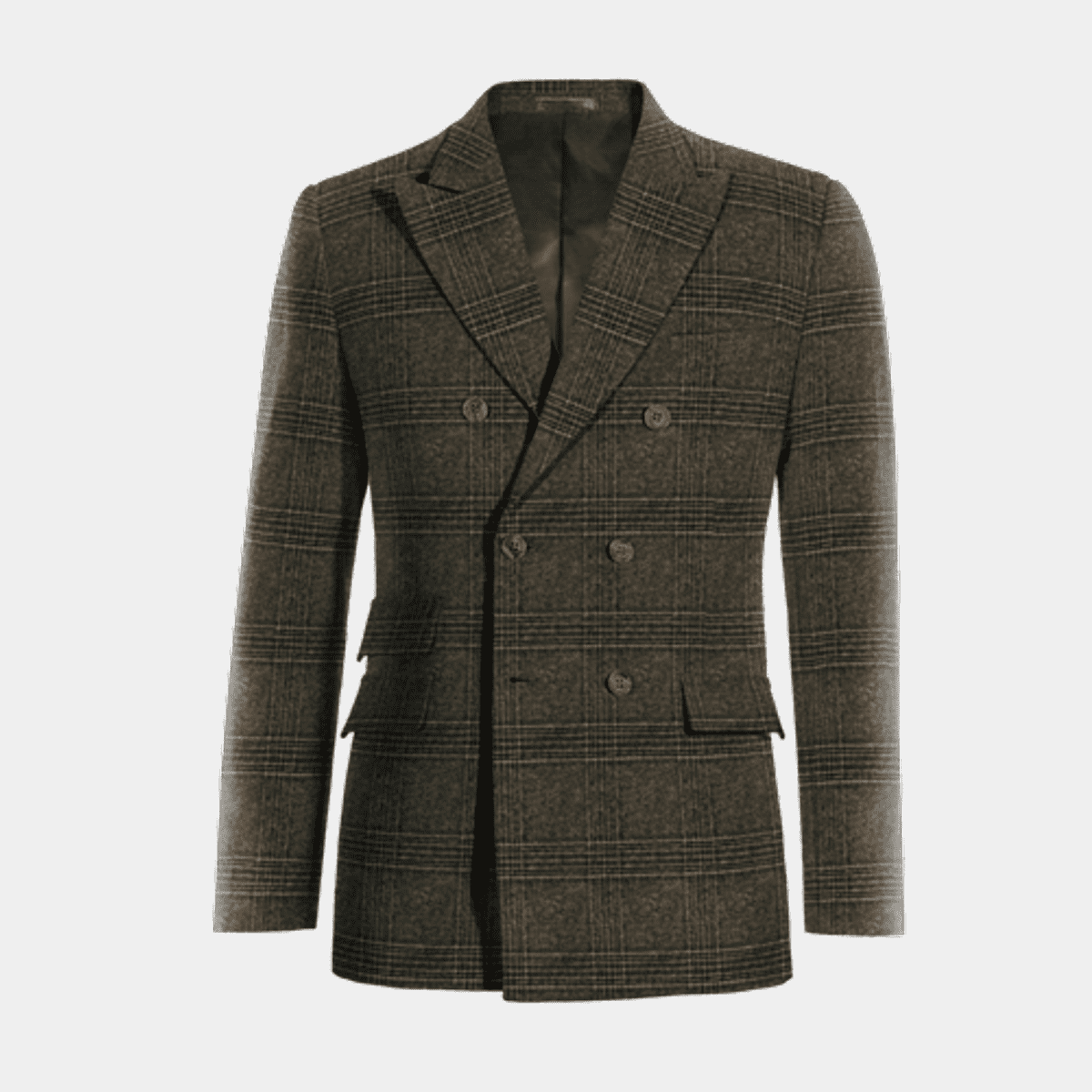 3540075 Black Check Double-breasted Jacket