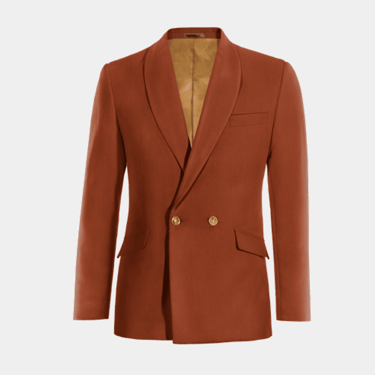 Terracotta linen 2 buttons double-breasted Jacket