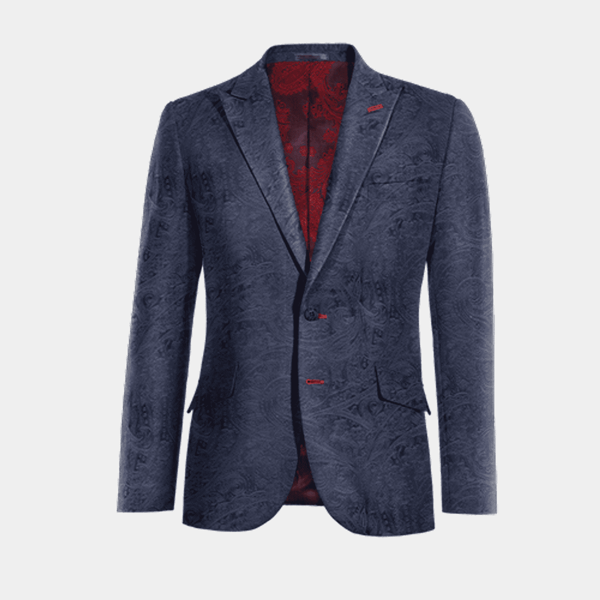 Navy Blue Velvet Blazer - Paisley Sport Coat - Slim Fit main image 0