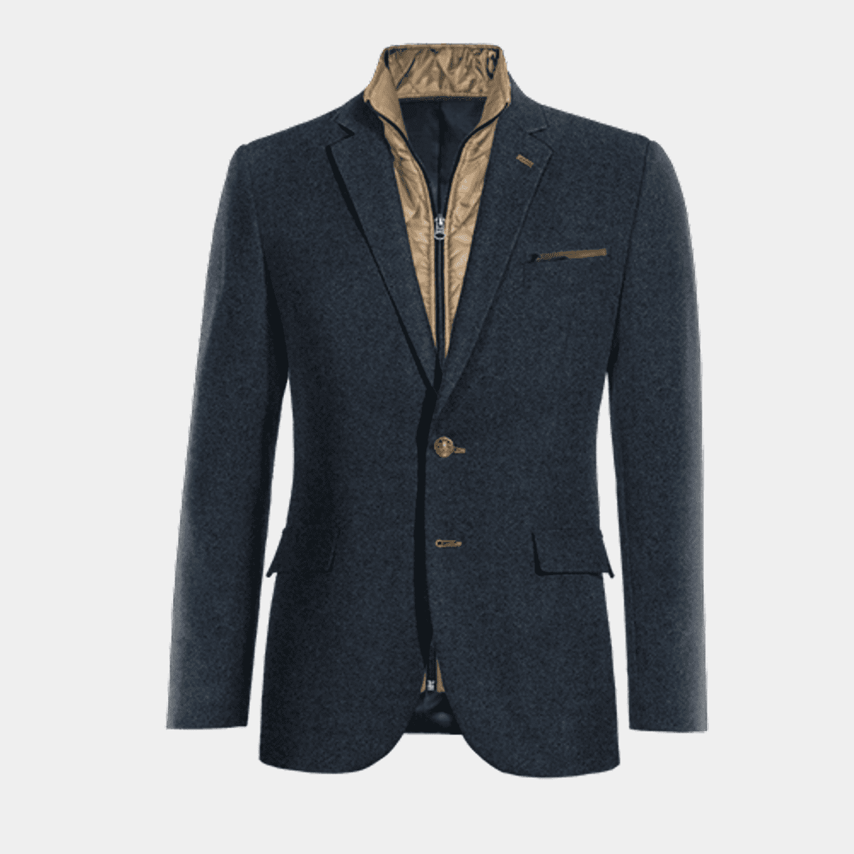 Navy blue Donegal tweed Jacket with elbow patches with